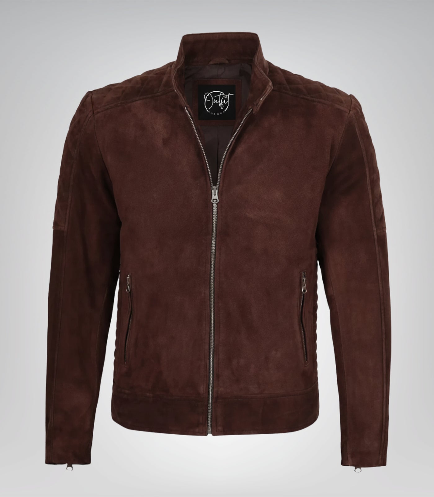 Men’s Top Notch Dark Brown Suede Jacket Premium Real Suede Zip Style