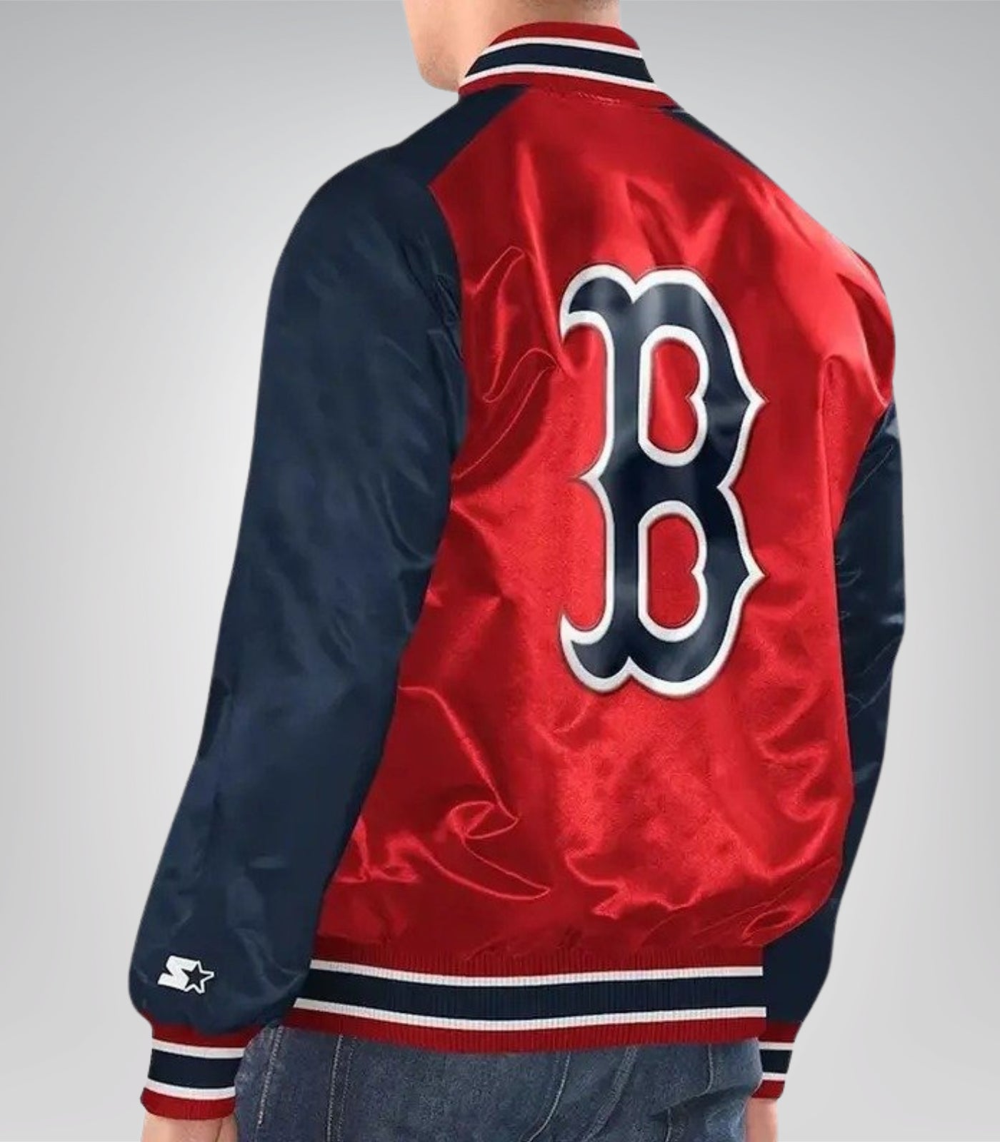 Boston Red Sox Renegade Satin Varsity Jacket Red &amp; Navy