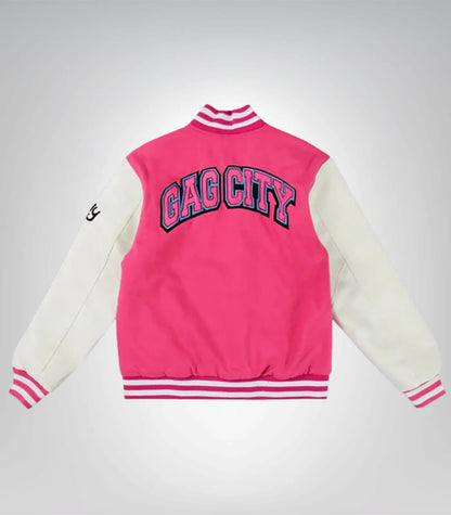 Gag City Inspired Women’s Pink Varsity Jacket
