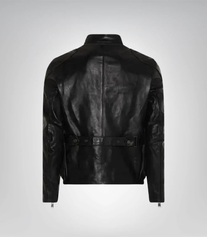Classic Goodwood brown biker jacket made from real leather