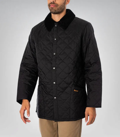 Men’s black quilted Barbour jacket – Liddesdale classic style coat