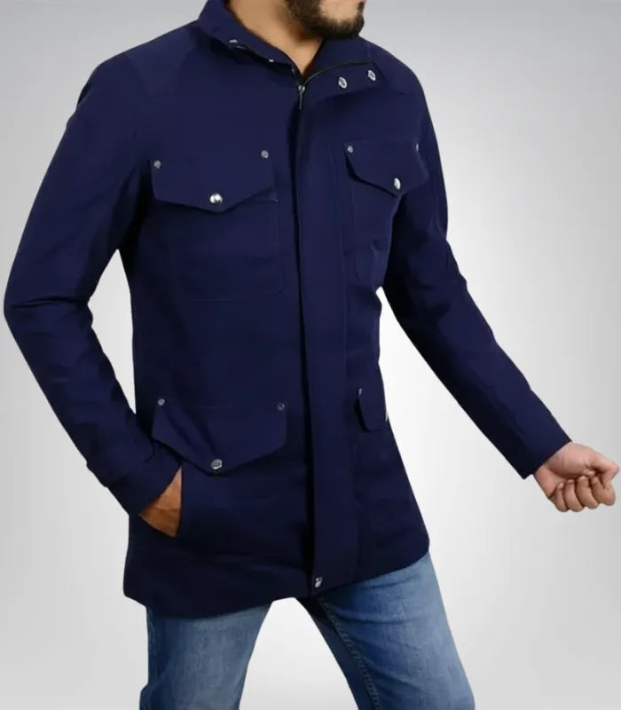 Men’s classic cotton long jacket – lightweight casual outerwear