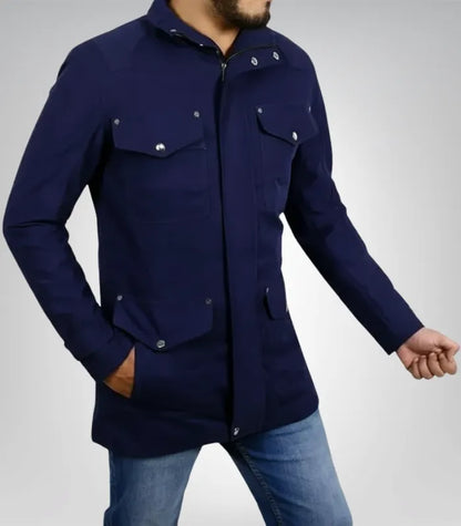 Men’s classic cotton long jacket – lightweight casual outerwear