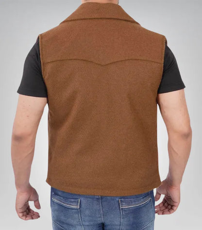 Stylish Whelmin suede leather vest – men’s classic brown outerwear