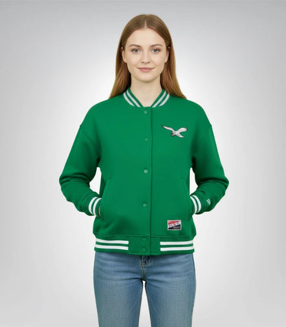 Men's Kelly Green Eagles throwback jacket – soft fleece outerwear