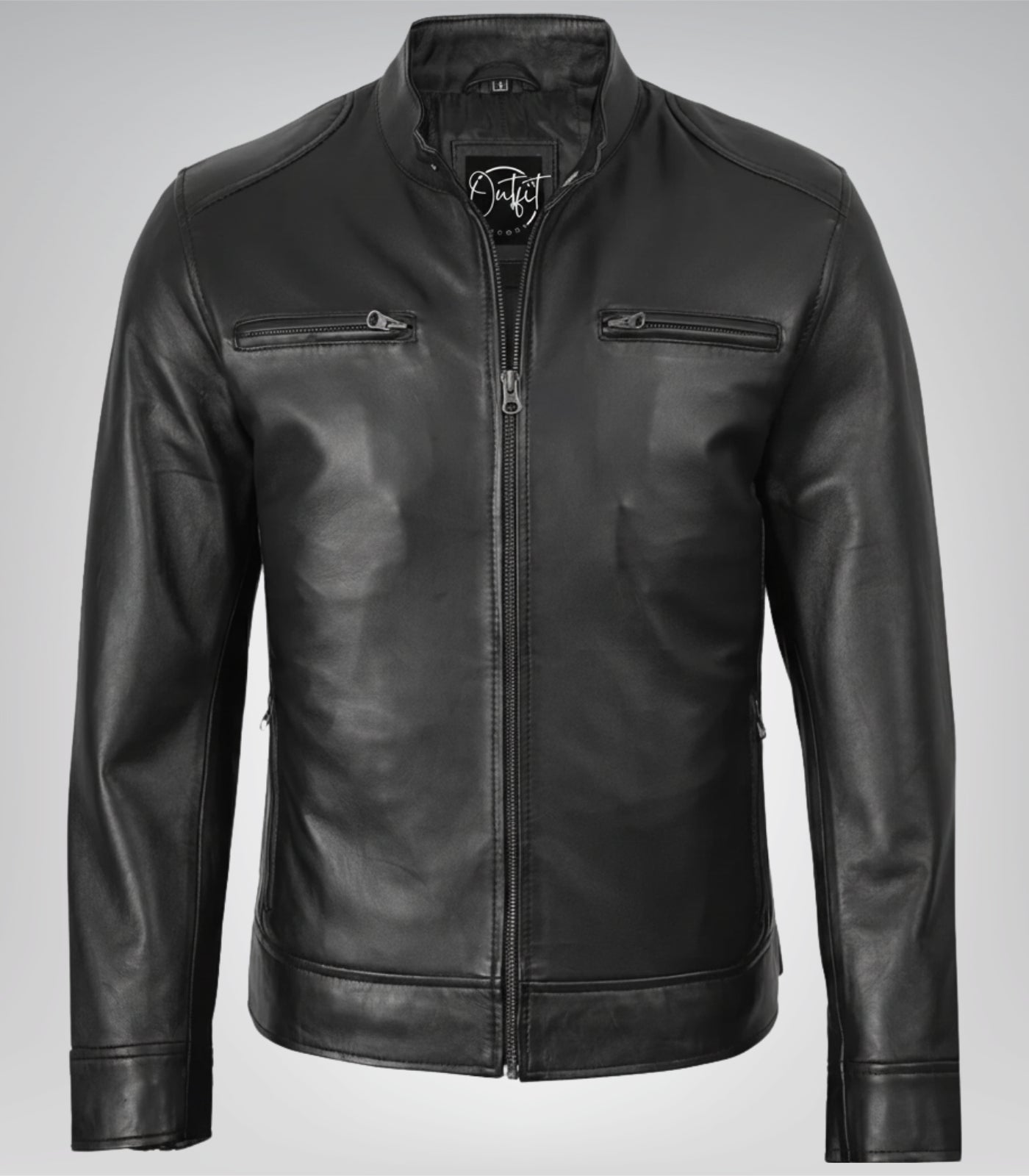 Sleek Lambskin Leather Motorcycle Jacket for Men