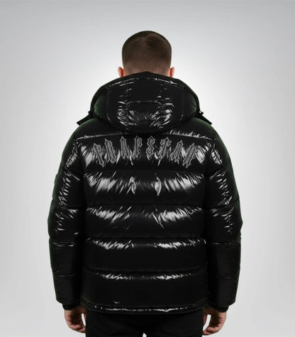 Men’s Trapstar Irongate jacket – black shiny street fashion outerwear