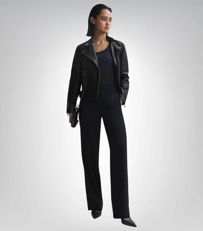 Women’s Genuine Leather Jacket Handmade Sheepskin Cropped Street Style