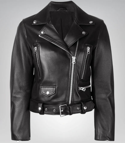 Premium black leather jacket – women’s 100% real leather fashion