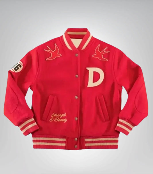 Captain Maggie Quinn Inspired Red Varsity Jacket – Going Dutch Style
