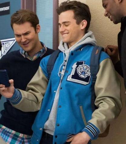 13 Reasons Why Justin Foley Liberty High Blue Varsity Jacket