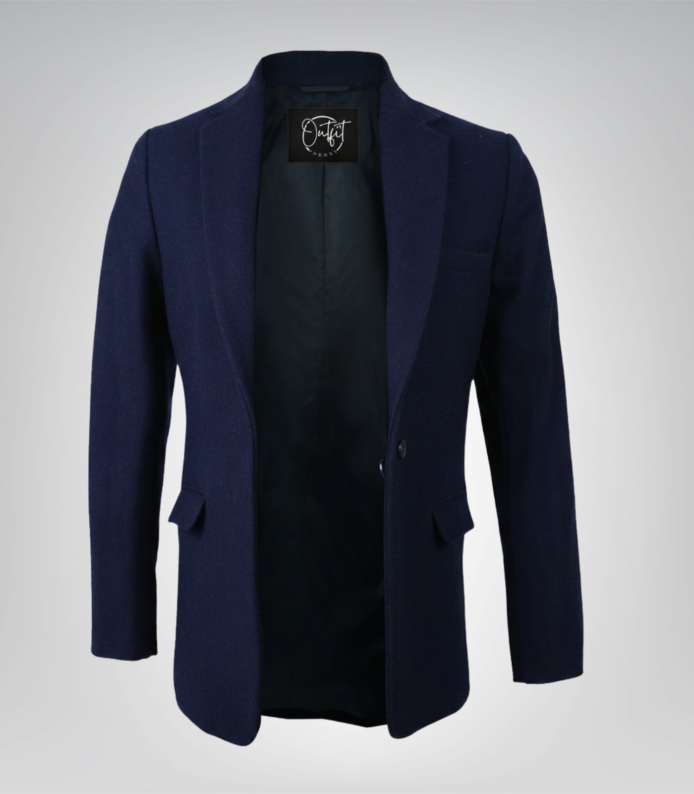 Women’s classic navy wool blend blazer jacket