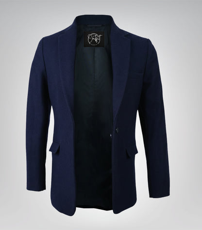 Women’s classic navy wool blend blazer jacket