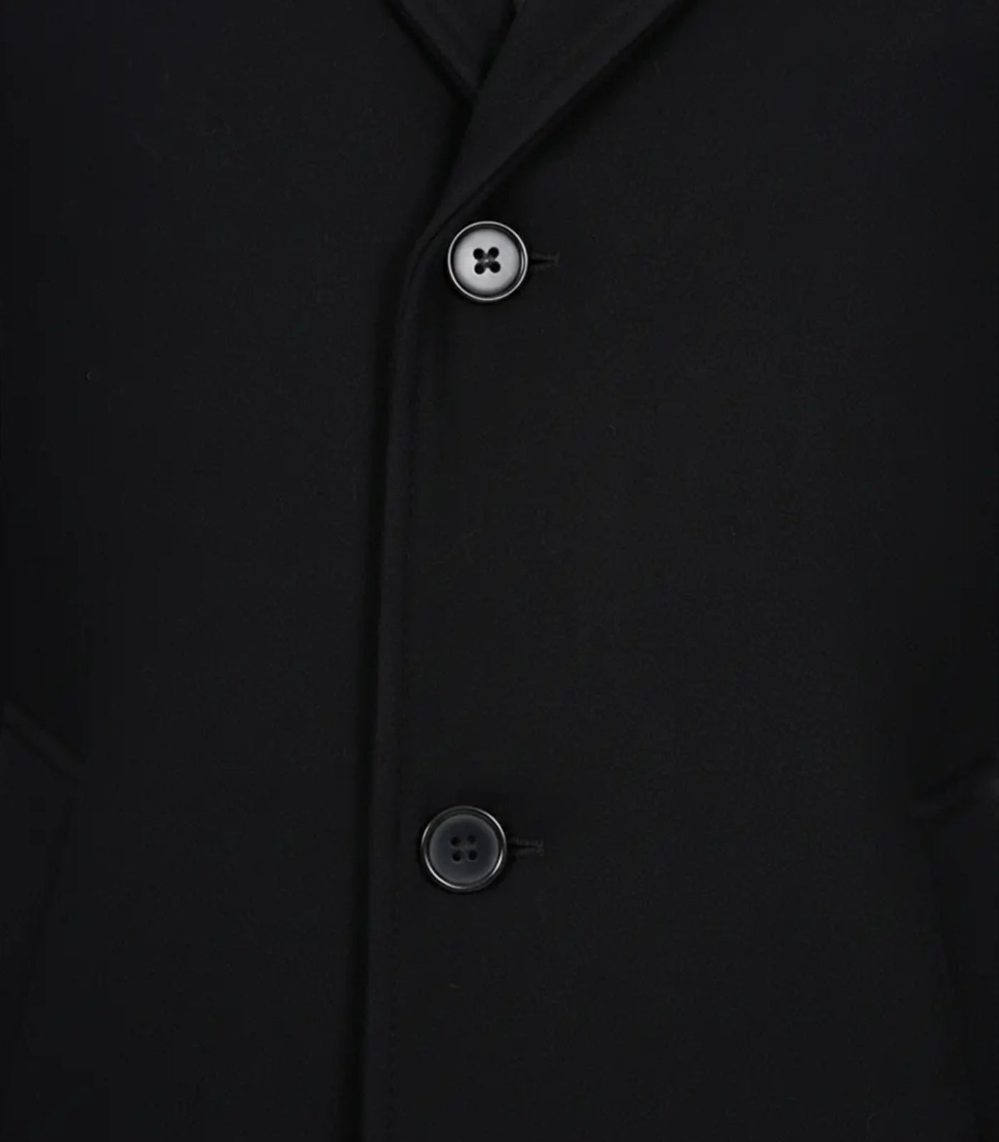 Men’s Single-Breasted Black Wool Coat Modern Fit Long Overcoat