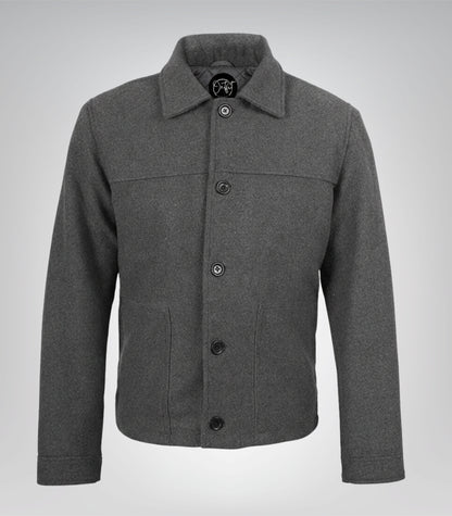 Kevin men’s premium gray tailored wool winter coat