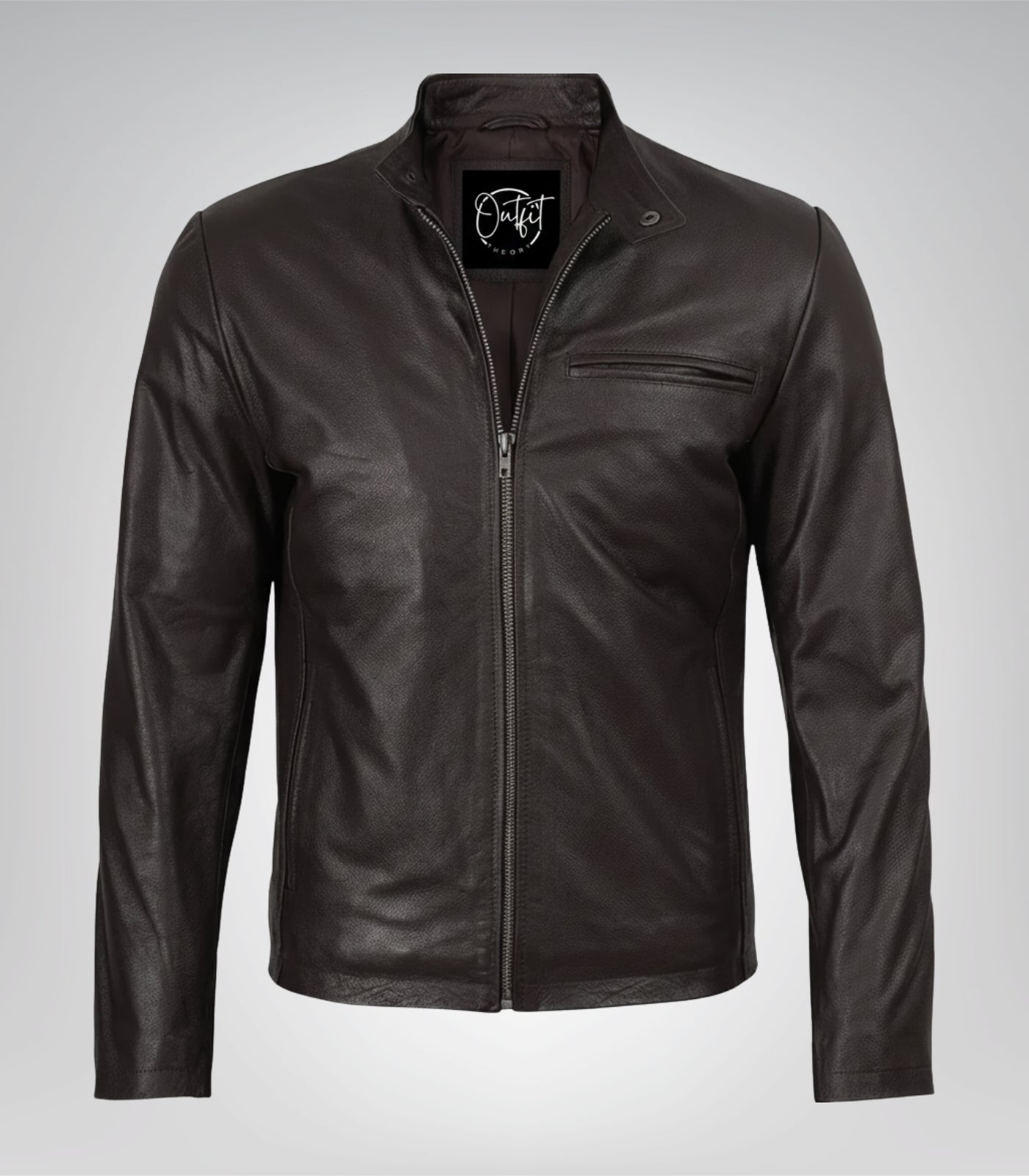 Men’s Dark Brown Cowhide Leather Motorcycle Jacket Premium Biker Style
