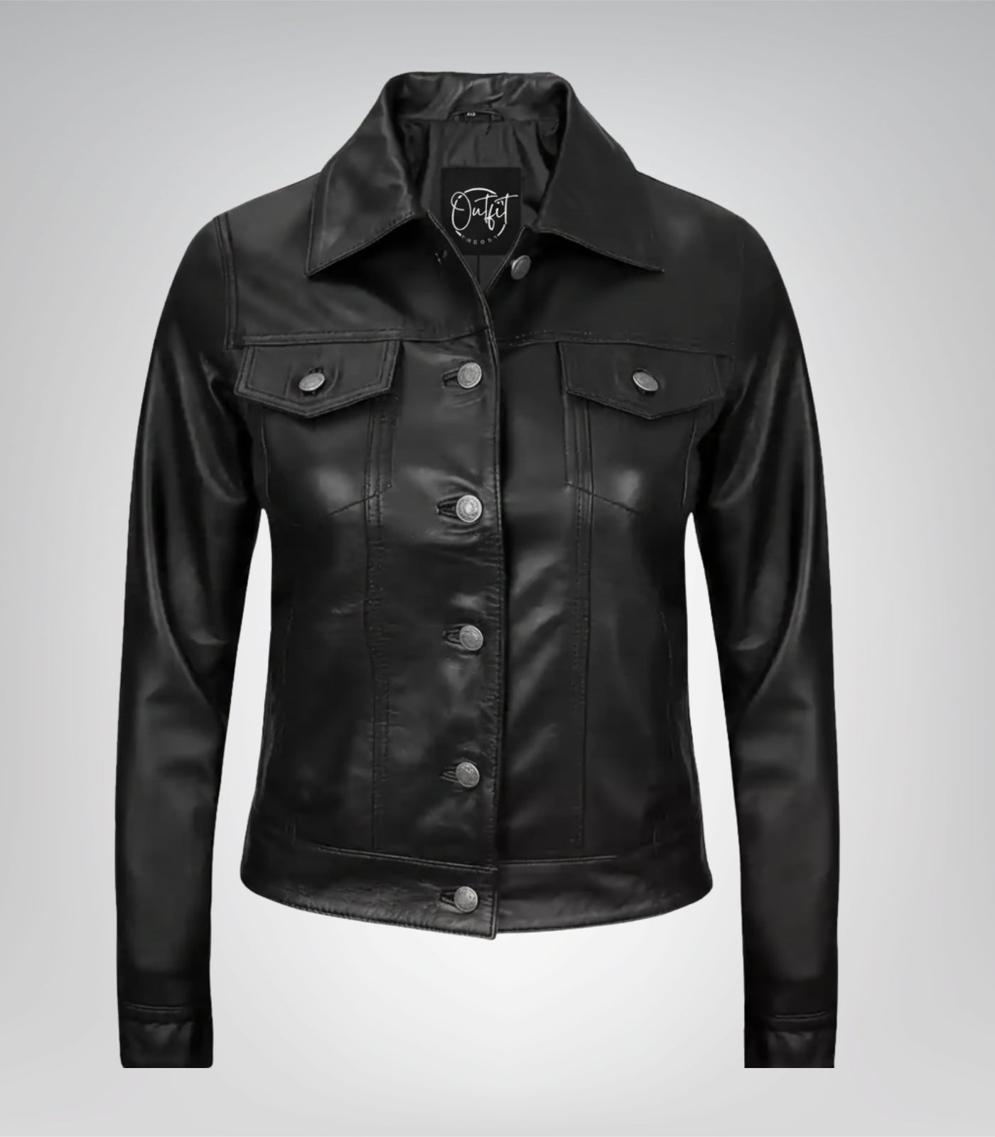 Women’s premium black lambskin moto jacket with multiple pockets