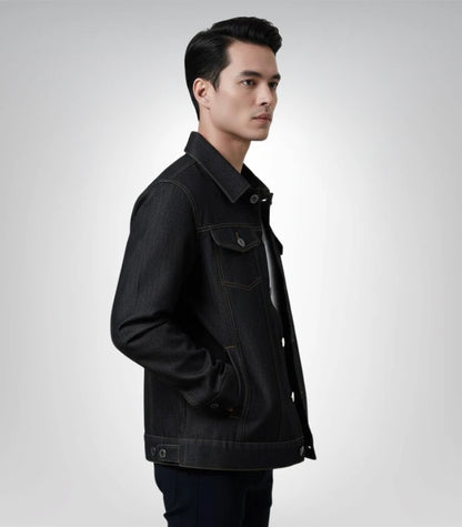 Conard Faded Black Denim Trucker Jacket