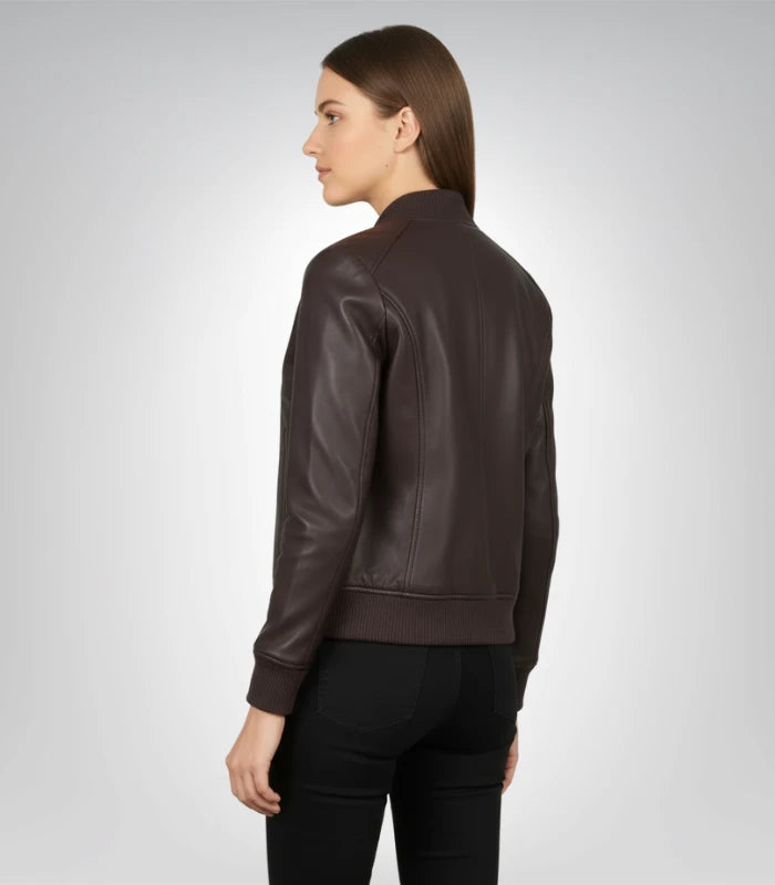 Premium Bliss maroon leather jacket – women's motorcycle outerwear