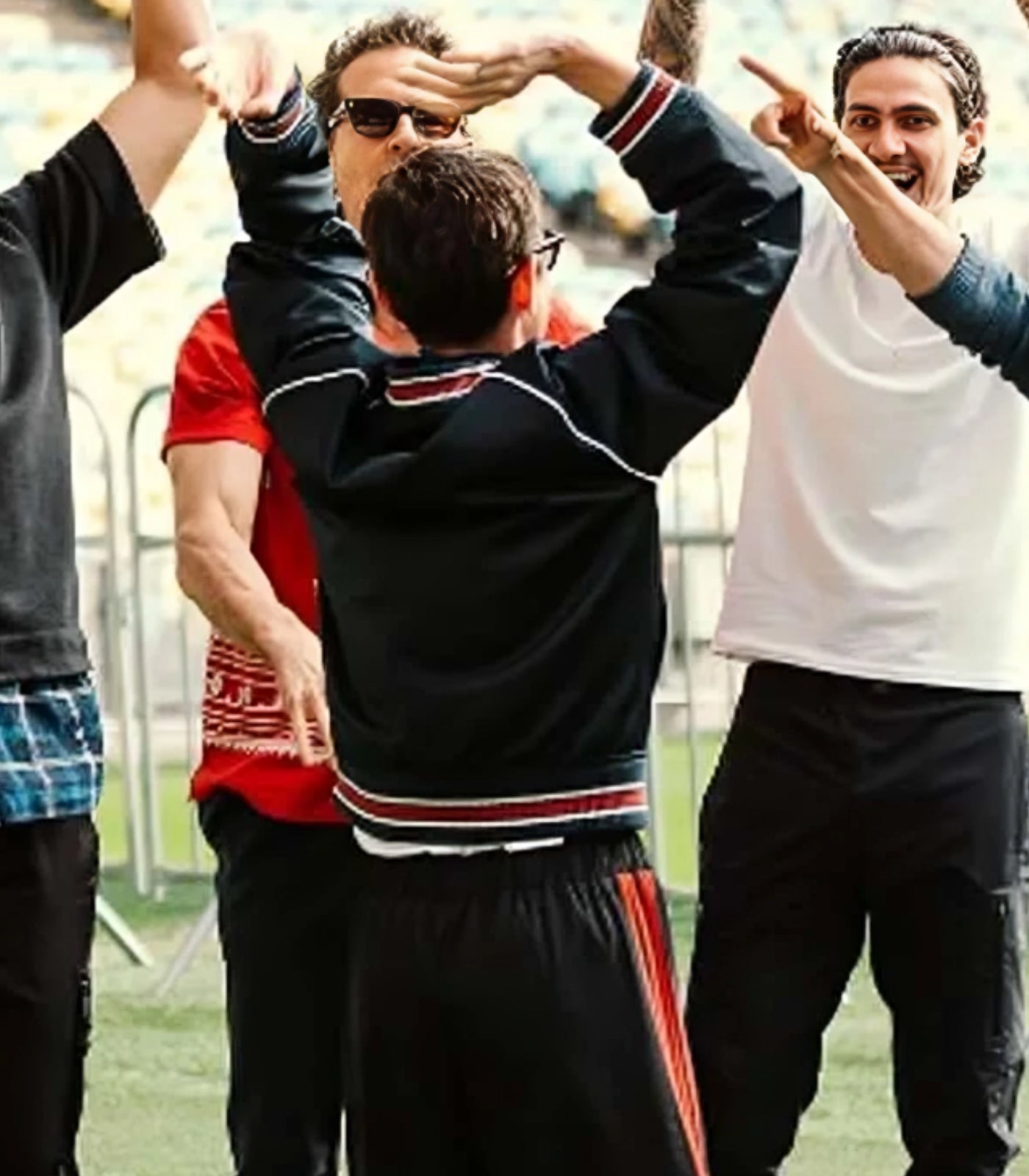 Emma Corrin Deadpool and Wolverine black satin varsity jacket