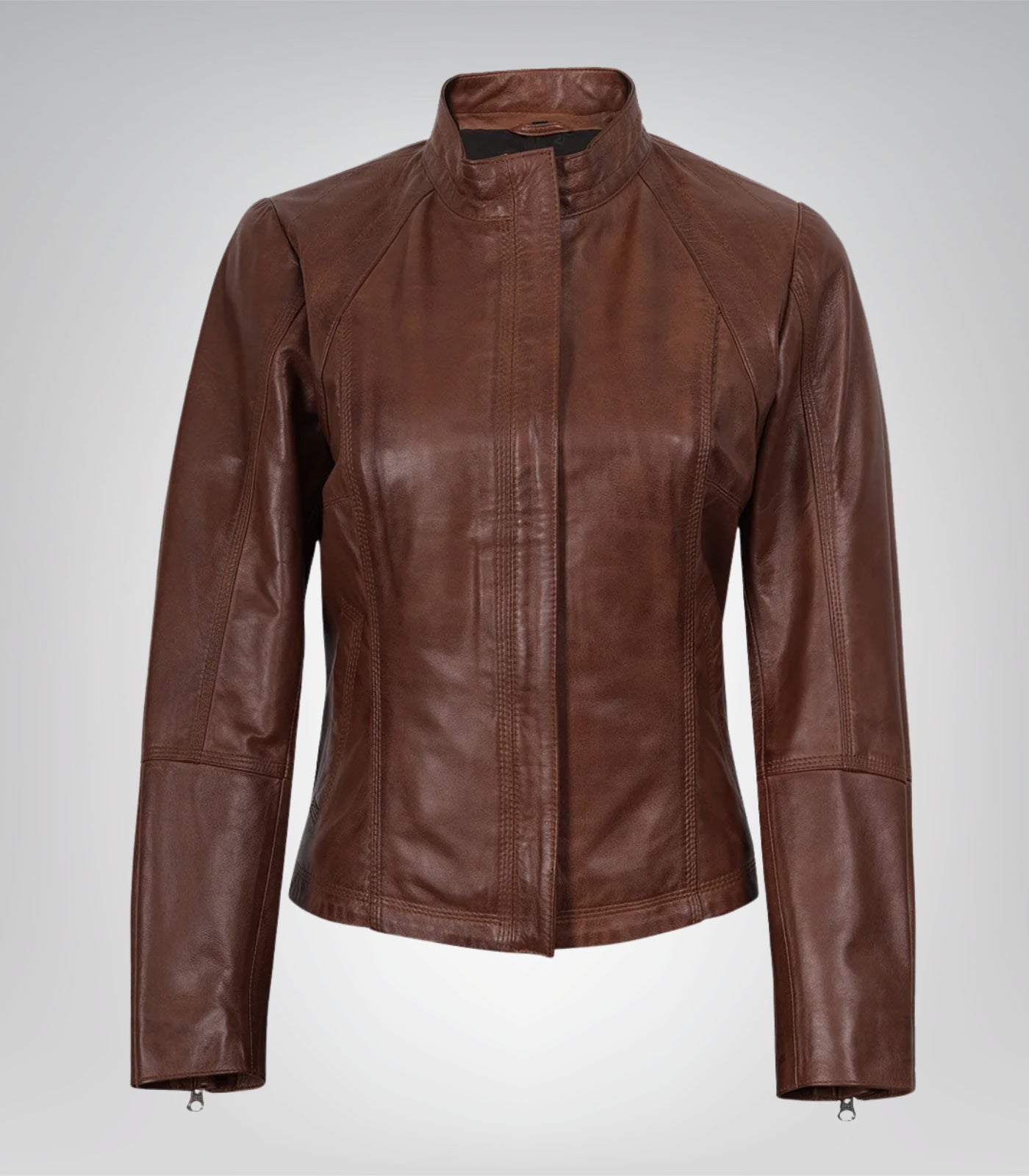 Acerra women’s premium slim-fit leather biker jacket