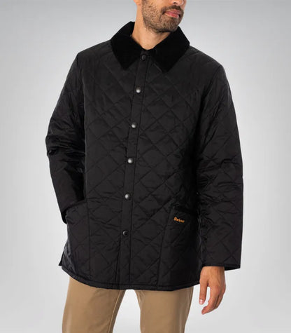 Lightweight black Barbour jacket – Liddesdale quilted outerwear for men