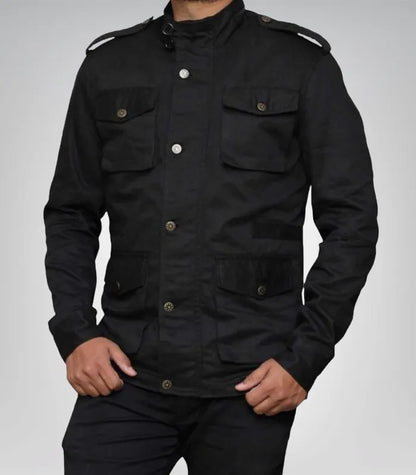 Men’s black cotton Daredevil jacket – Jon Bernthal tactical outerwear