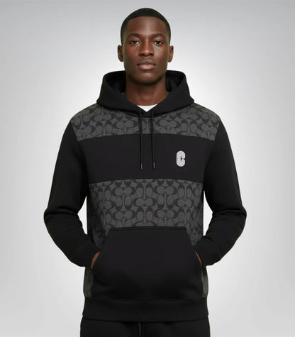 Premium black Coach hoodie for men – streetwear design