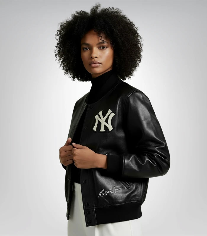 Men’s premium leather varsity jacket – Polo Ralph Lauren Yankees edition