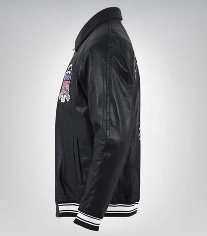 Vintage Avirex bomber jacket for men – classic black leather aviator coat