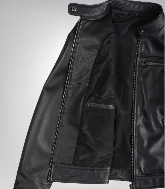 Women’s Black Lambskin Biker Leather Jacket – Tailored Moto Style