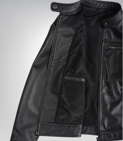 Women’s Black Lambskin Biker Leather Jacket – Tailored Moto Style