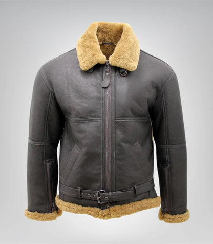 Classic RAF-style aviator jacket for men – ginger shearling leather