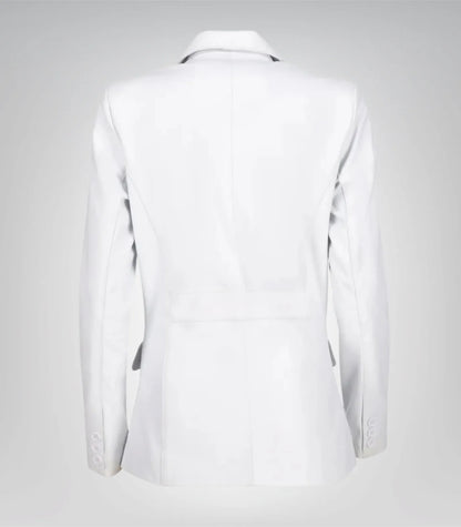Women’s elegant white lambskin blazer – timeless and premium leather design