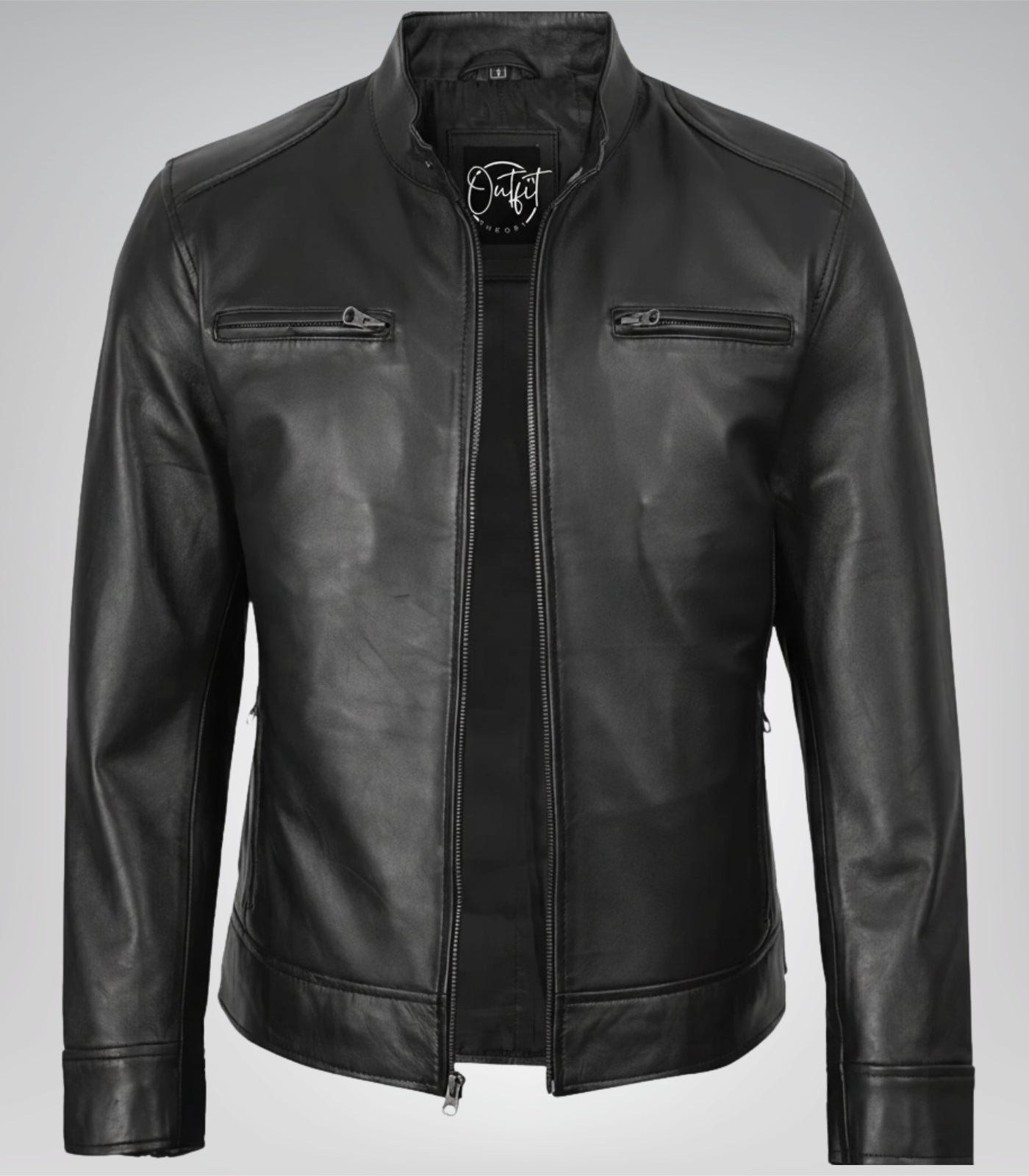 Sleek Lambskin Leather Motorcycle Jacket for Men