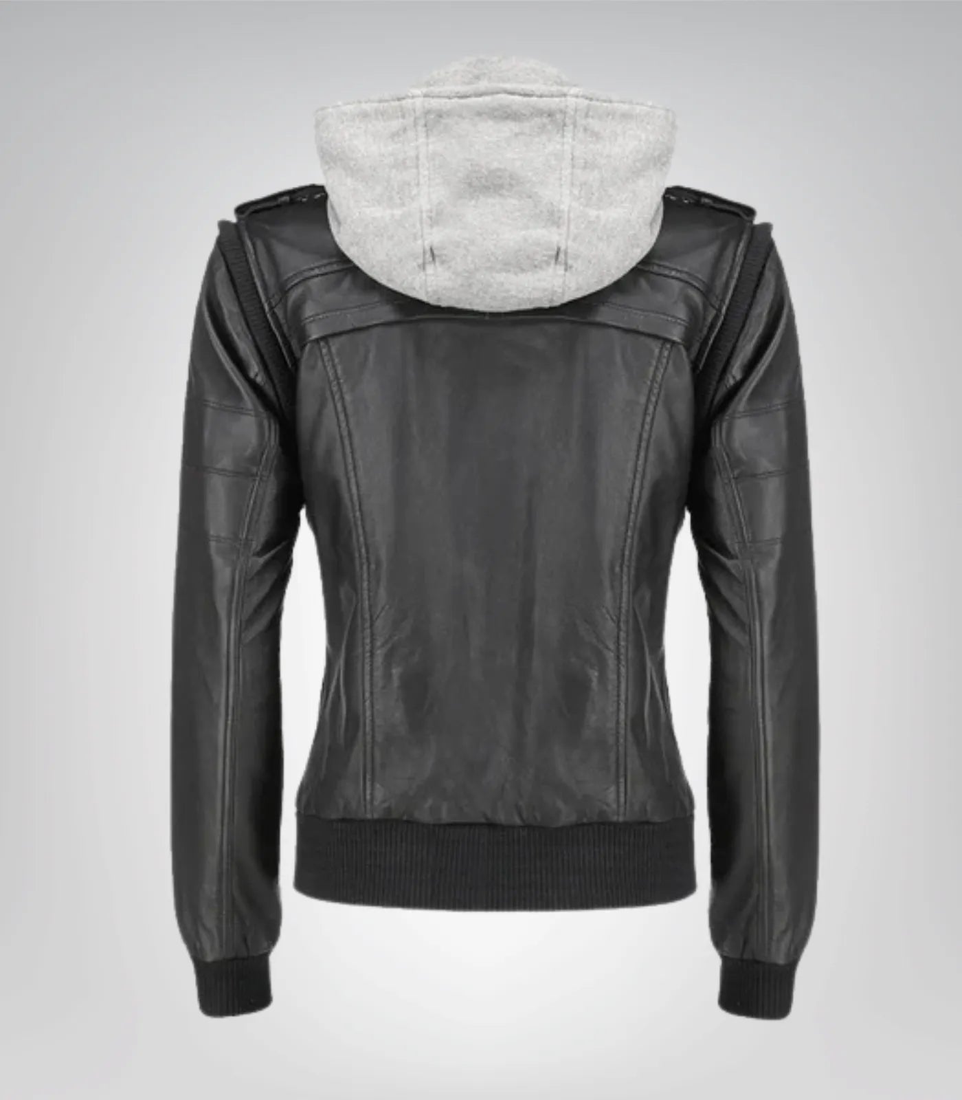 Women’s Genuine Black Lambskin Hooded Leather Jacket – Casual Comfort
