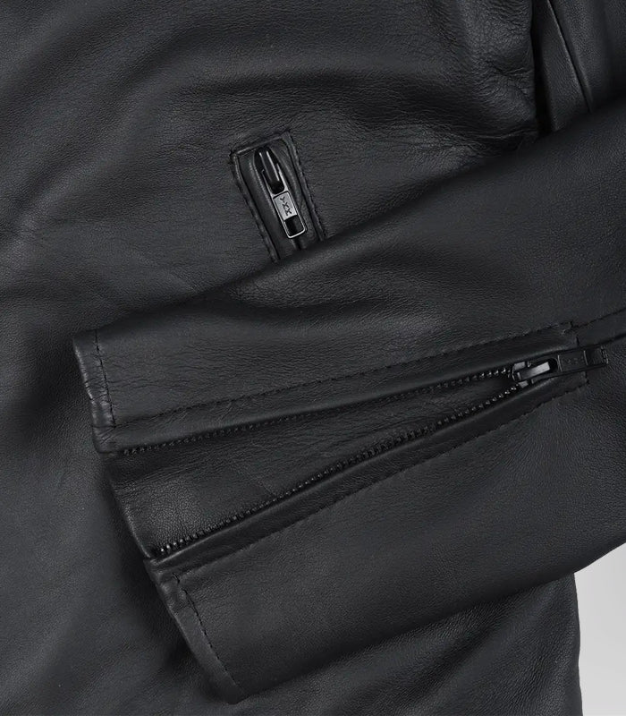 Men’s Real Leather Biker Jacket Matte Black Motorcycle Style, 100% Lambskin
