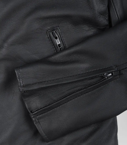 Men’s Real Leather Biker Jacket Matte Black Motorcycle Style, 100% Lambskin
