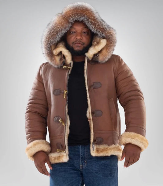 Premium men’s sheepskin leathewinter coat – shearling lining