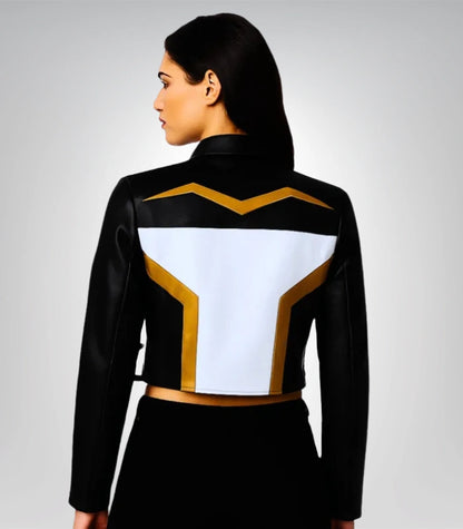 Premium Hawkgirl leather cosplay jacket – 2025 women’s costume