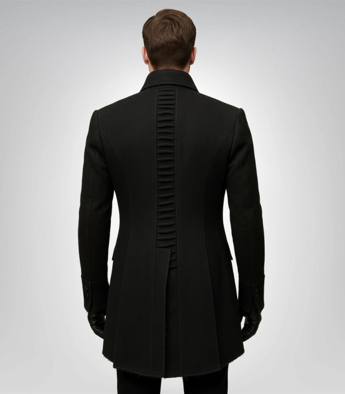 Ghost Papa IV stage costume jacket – black wool design for cosplay fans