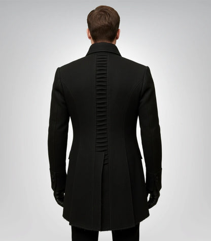 Ghost Papa IV stage costume jacket – black wool design for cosplay fans
