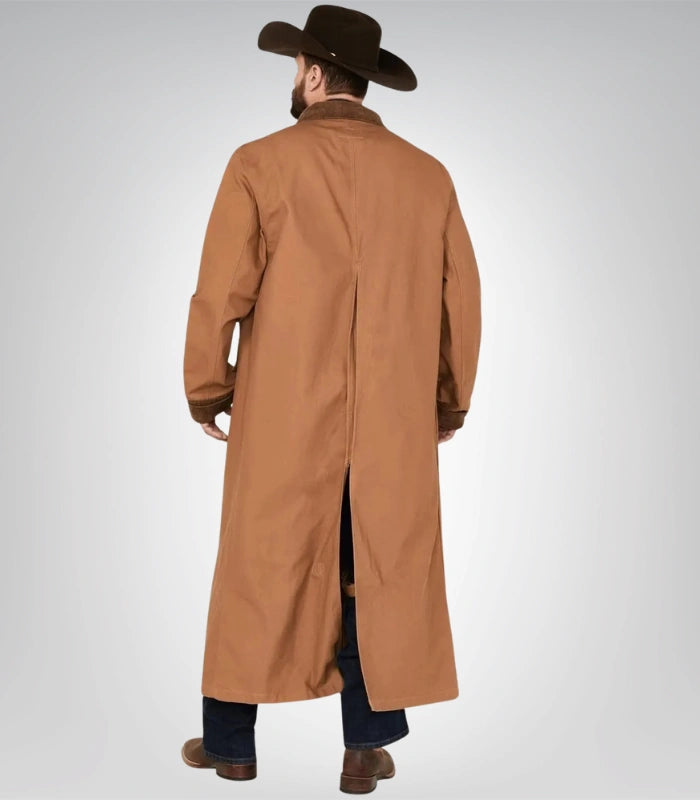 Long brown cowboy coat – outback ranchwear for men