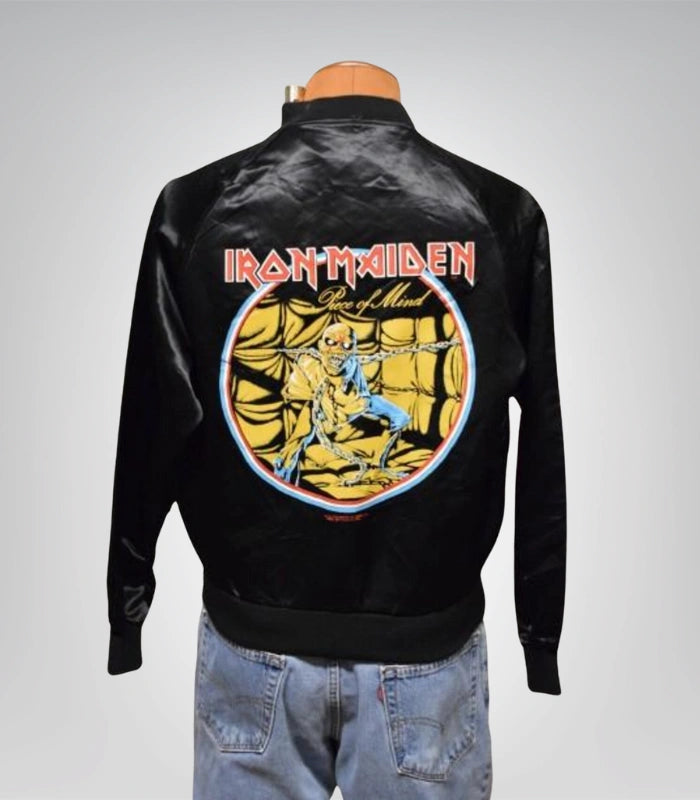 Retro Iron Maiden band tour jacket from the 1980s