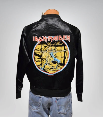Retro Iron Maiden band tour jacket from the 1980s