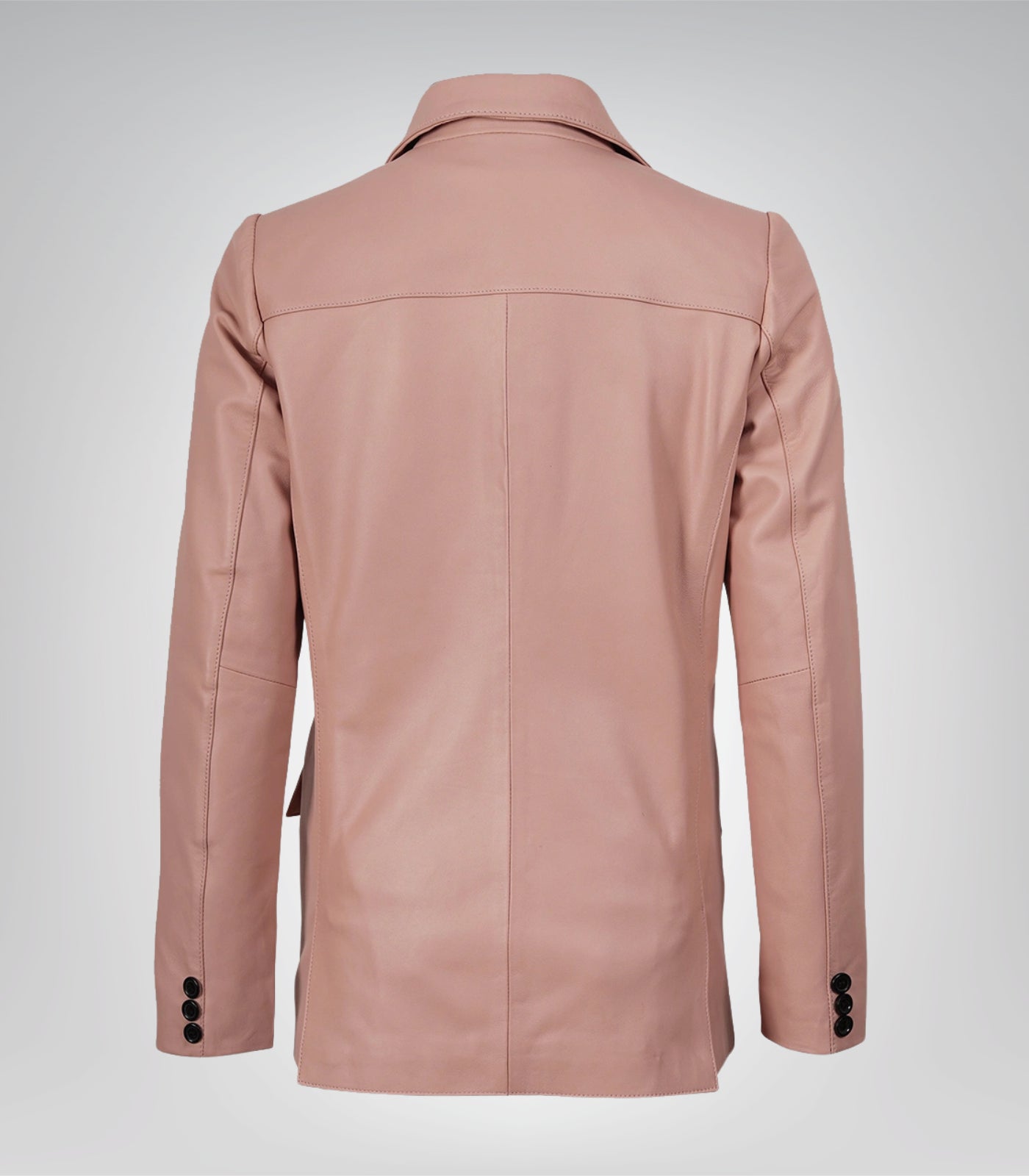 Stylish women’s pink leather blazer crafted from lambskin