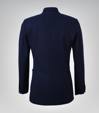 Stylish women’s navy blue wool blend blazer