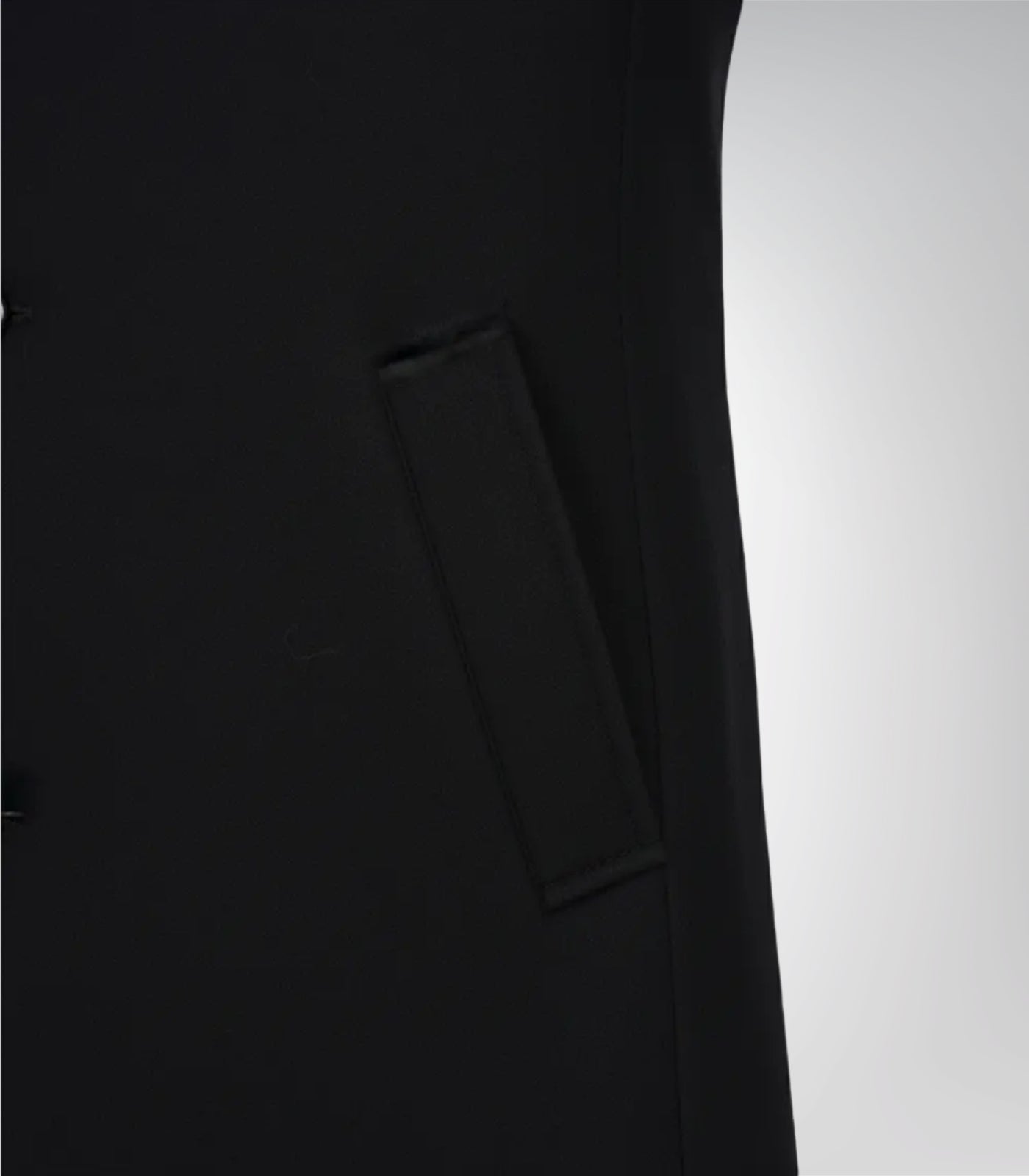 Men’s Single-Breasted Black Wool Coat Modern Fit Long Overcoat