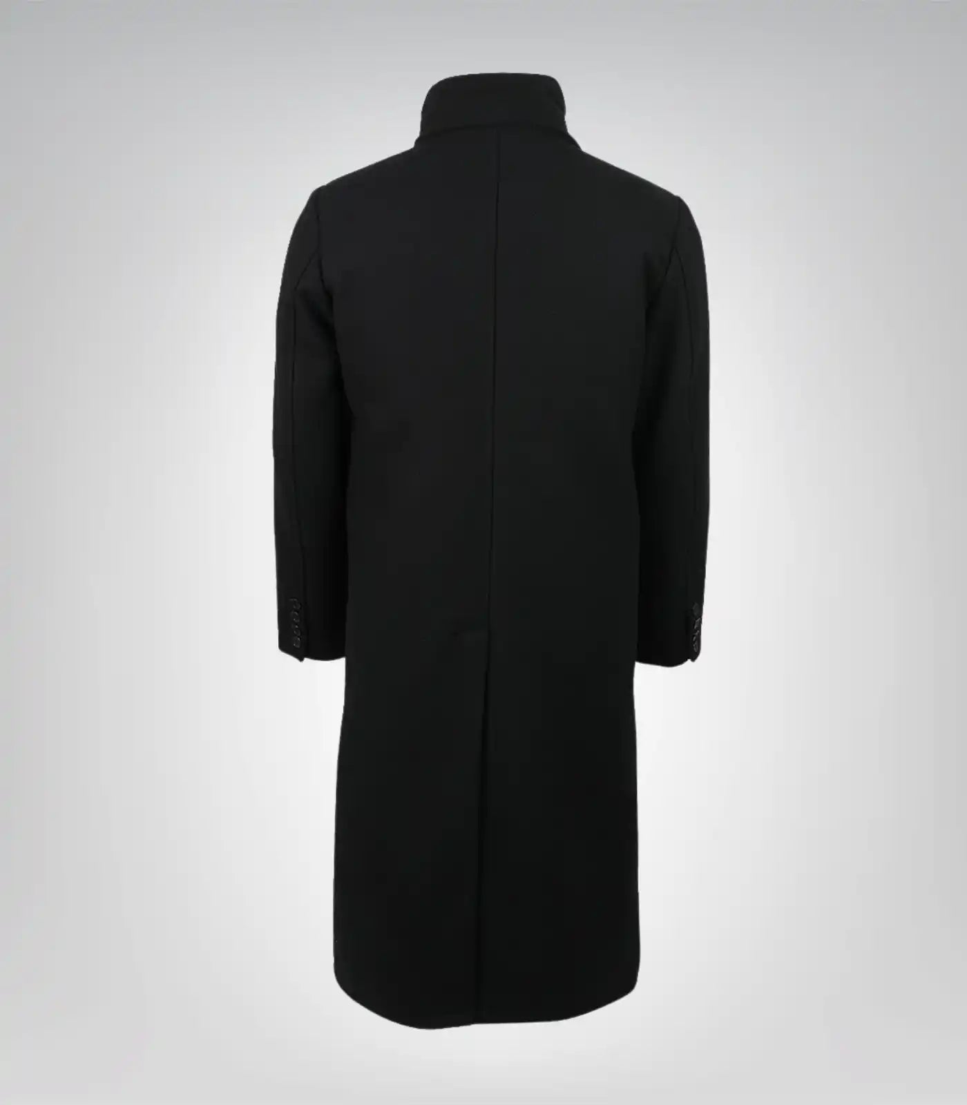 Darryl Men’s Black Notch Lapel Wool Coat with Detachable Vest