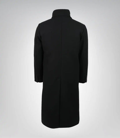 Darryl Men’s Black Notch Lapel Wool Coat with Detachable Vest